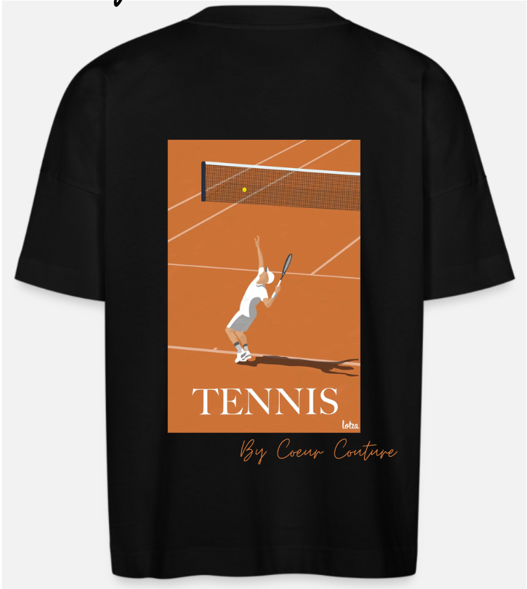 Tee-shirt noir "Tennis"